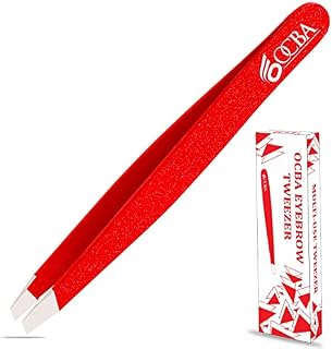 OCBA Straight Professional Tweezers for Women Stainless Steel Eyebrow Tweezers Precision for Ingrown Hair Eyelash Tweezers for Men & Women