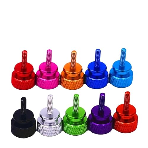 M3手動締め付けボルト。ねじ長さ:5ミリメートルから16。アルミニウム合金製(Sky Blue,2PCS_M3X10MM)