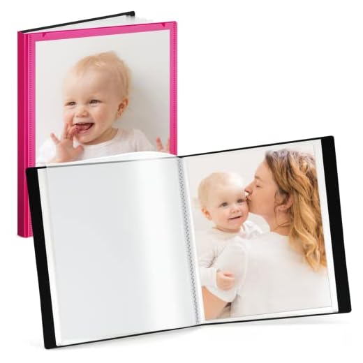 CRANBURY 8x10 Customizable Photo Album - (Pink), Poly 8 x 10 Photo Storage Album, 24 Page Protectors Hold 48 Pictures, 10x8 Photo Book, Customizable Front Pocket,