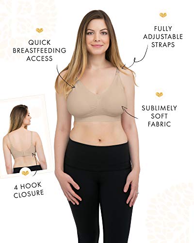 Kindred Bravely Simply Sublime Busty Seamless Nursing Bra for F, G, H, I Cup | Wireless Maternity Bra (Beige, X-Large-Busty) - Image 3