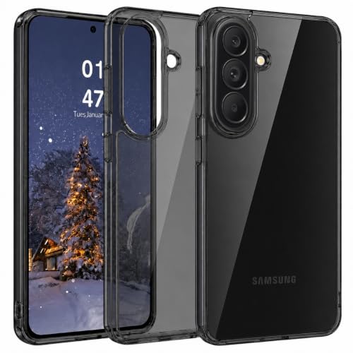 Image of VONZEE Compatible with Samsung Galaxy A37 5G Back Cover Case Clear,[ Anti Yellow ][Military Grade Protection] Hard PC Back Cover Transparent-Black
