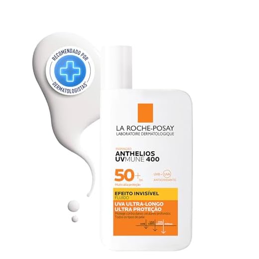 La Roche-Posay, Anthelios UVMune 400, Protetor Solar Facial de alta performance, Protege contra os raios UVA Ultra-Longos, Textura Fluida, FPS60 (SPF50+), 50ml