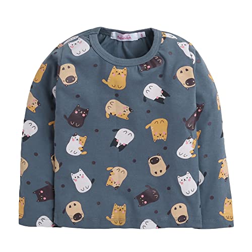 Image of Hopscotch Unisex Kid Cotton Printed Top And Pajama Set