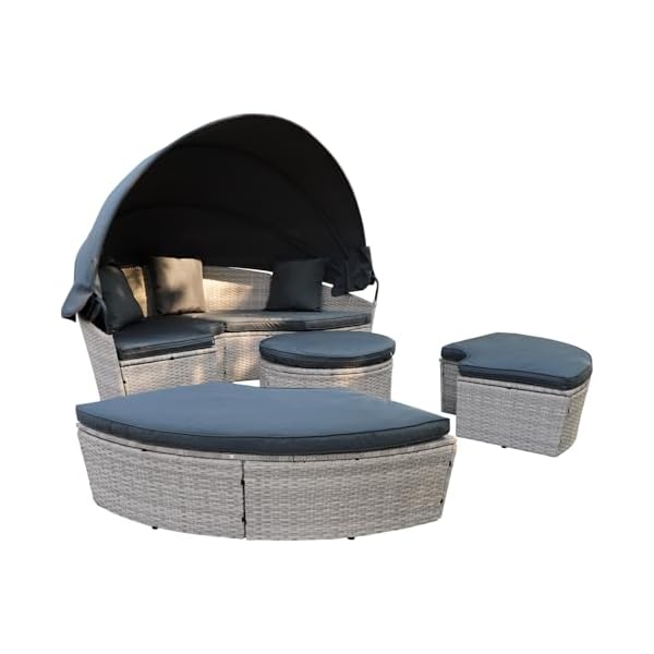 Polyrattan Sonneninsel Hellgrau