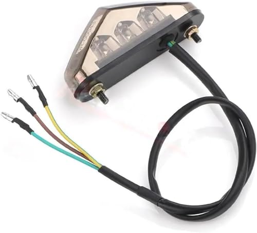 Luz trasera para motocicleta Honda de 12V con óptica ahumada y luz de matrícula