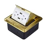 Groto Pop Up Floor Outlet Covers box, Pop-Up Power Box Kit w/20A Duplex Receptacle and 2 USB Chargin