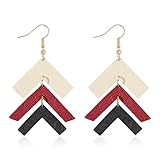 GELVTIC Pendientes de cuero colgantes para mujer, aretes de lágrima ligeros para ella, Estándar, Latón Cuero, Sin piedra preciosa