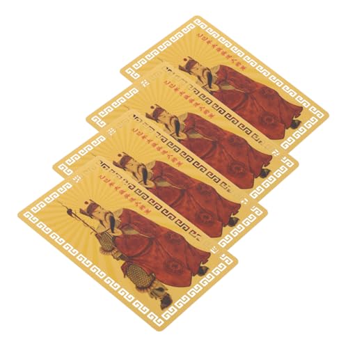 CVUTOVO 4個年蛇年太歳金カード 伝統的な風水お守りカード 健康 財運向上用軽量携帯可能な護符装飾