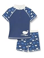 Playshoes Unisex Kinder UV-Schutz Bade-Set zweiteilig Schwimmshirt Badeshorts Badebekleidung, Wal, 86/92