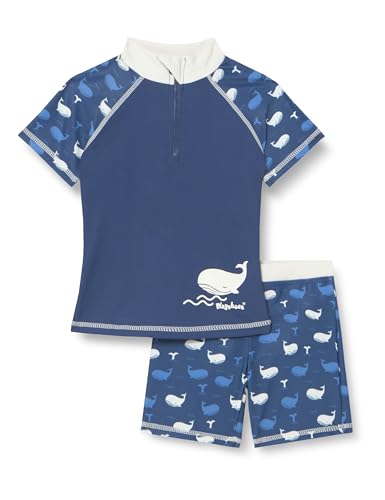 Playshoes Unisex Kinder UV-Schutz Bade-Set zweiteilig Schwimmshirt Badeshorts Badebekleidung, Wal, 98/104