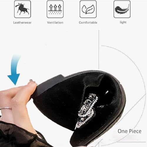 Women's Suede Bow Rhinestones Flats Fashion Shallow Mouth Closed Pointed Toe Comfortable Slip On Soft Sole Dress Low Heel Shoes for Business Party Shoes3