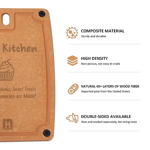 Tablas de Cortar para Cocina, Aptas para Lavavajillas, Juego de 2 Tablas Compuestas Libres de BPA, Tabla Reversible con Ranuras para Jugos, No Porosa, para Mamá miniatura 2
