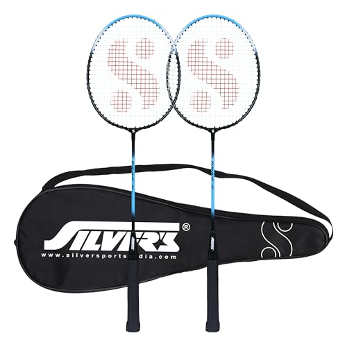 Silver's Drive Badminton Kit (2 Racquets with Full Cover)(Blue/Black)