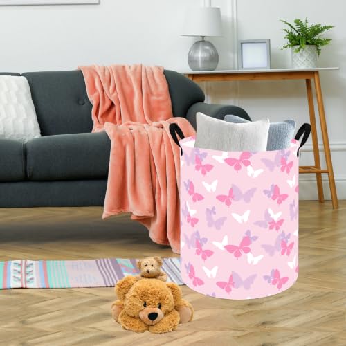 Image of Large Laundry Basket Canvas Storage Bins Baby Nursery Hamper for Boys and Girls Toy Box Gift Baskets for Home,Office,Home Decor