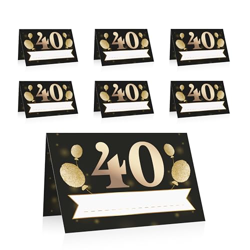 Marque-places de table haut de gamme noir et doré format A6 lot 40