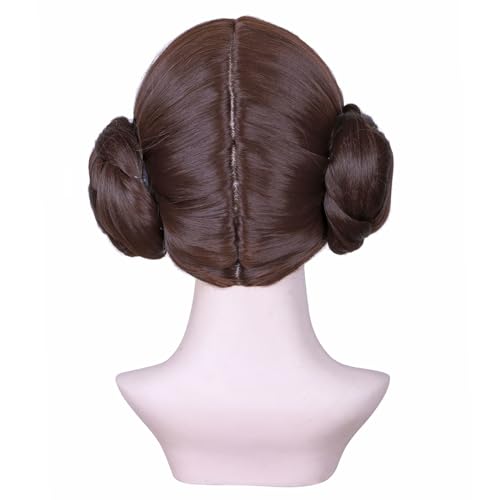 Fantalook Short Brown Cosplay Wig With 2 Buns For Women Halloween Costume thumb #6