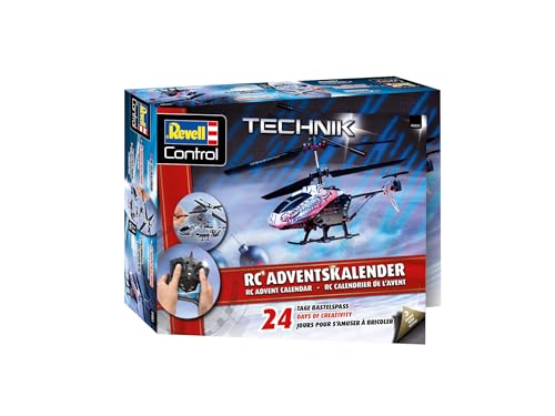 Revell Adventskalender I RC Helikopter I 24 Tage BAU- und Flugspaß I Hochdetaillierter RC-Helikopter mit 3CH-GHz-Fernsteuerung I Realistische Flugeigenschaften I Ideal für Einsteiger und Profis