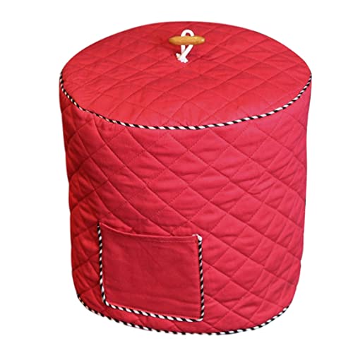 Cubierta para olla arrocera, cubierta para olla a presión eléctrica, antipolvo, con bolsillo para electrodomésticos de cocina para accesorios, 8 cuartos de galón, color rojo, aparato de cocina