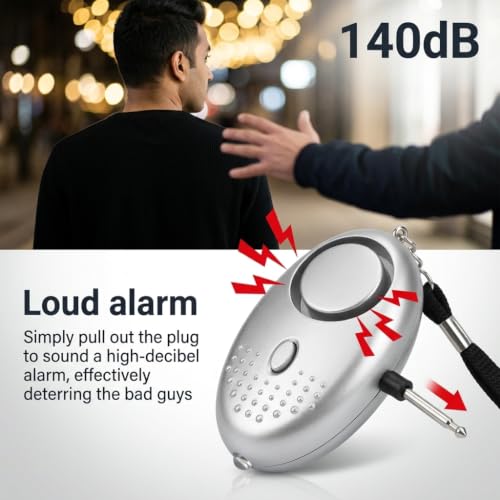 Image of ZIBUYU Safety Alarm Keychain, 1 Pack, 130dB Siren, LED Light