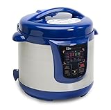 Elite Platinum 8 Quart 14-in-1 Multi-Use Programmable Pressure Cooker, Slow Cooker, Rice Cooker, Sauté, and Warmer - Blue