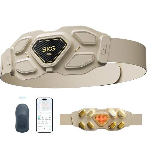 SKG W9 Ultra 2.0 Lower Back Massager for Pain Relief Deep Tissue Adjustable Cordless Heating Pad Infrared Vibrating Back Massager with Titanium Massage Head