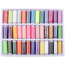 Bordadora De Mano Flushzing Los Colores Mezclados 39 150 Yardas de Coser de poliéster Kit Hilo Fuerte para el hogar de la Mano para bordadoras Cordones
