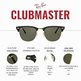 Ray-Ban Rb3016 Clubmaster Square okulary przeciwsłoneczne, M, Czarny, 49