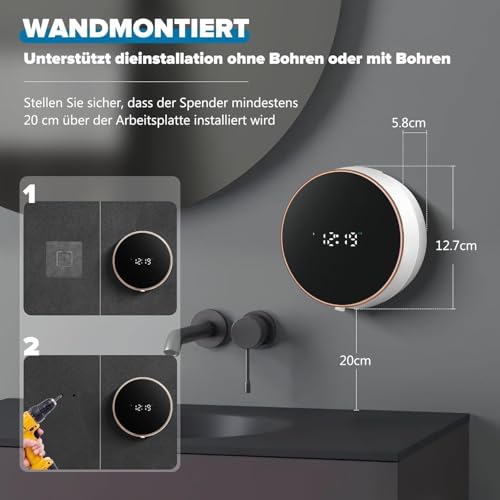 Seifenspender Automatisch Wandbefestigung Elektrischer Soap Dispenser Soap Dispenser No Touch Wandmontage Mit Sensor Kunststoff Küche Bathroom Weiß