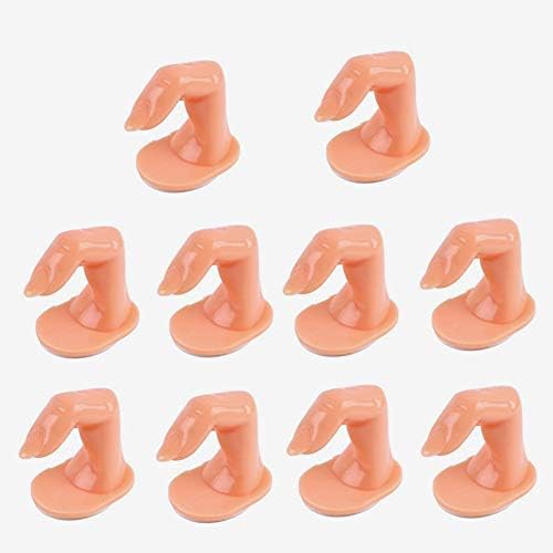 Practice Fingers for Acrylic Nails Gel Training Nail Art Practice Fingers Decoration Training Fingers, Plastic Fake Fingers with Nails, 10 Pack