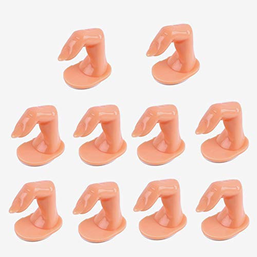 Practice Fingers For Acrylic Nails Gel Training Nail Art Practice Fingers Decoration Training Fingers, Plastic Fake Fingers With Nails, 10 Pack #TOP12