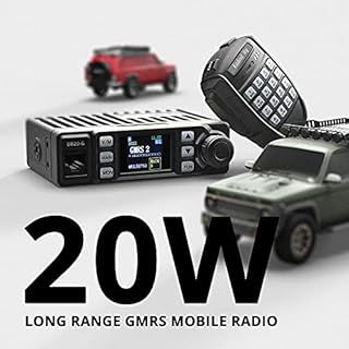 Radioddity DB20-G GMRS Mobile Radio for Car Vehicle, 20W Long Range Two Way Radio with Cigarette Lighter Plug, 500 Channels, VOX, Display Sync, for Off Road Overlanding 4x4