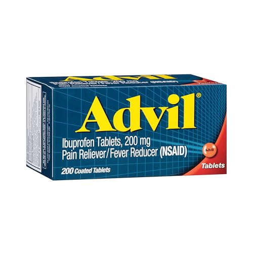 Advil Pain Reliever and Fever Reducer Pain Relief Medicine with Ibuprofen 200mg for Headache Backache Menstrual Pain and Joint Pain Relief - 200 Coated Tablets