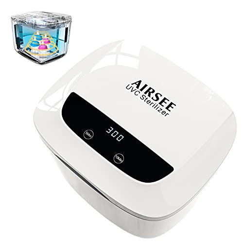 UV Light Sanitizer Box with LED Display Timer, 360 Degree 5 Minutes Kills 99.9% of Bacteria & Viruses for Phone, Key, Earbuds, Glasses, Remote, Jewel, Tweezers
