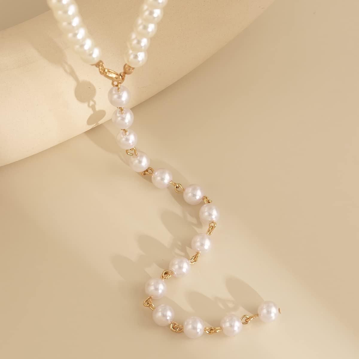 Pearl Necklace Gold Pearl Y Necklace Dainty Pearl Necklaces for Women Gold Beaded Necklaces Pearls Choker Chain Prom Wedding Bridal Bridesmaid Jewelry (Pearls G) - Image 5