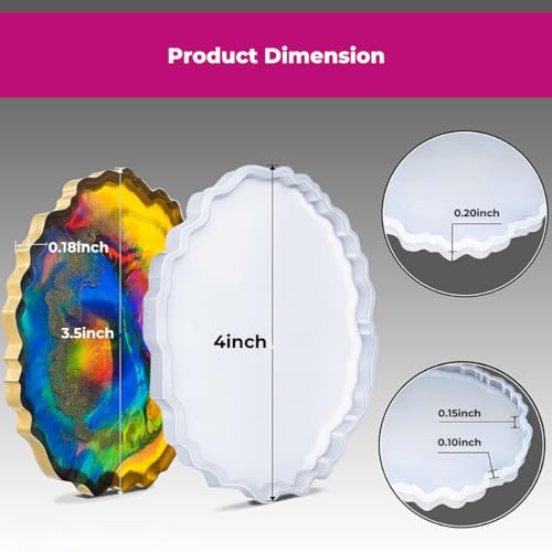 Image of Oytra Resin Coaster Making Kit with Moulds and Tools for DIY Art & Craft Materials Casting Set for Beginners Perfect Return Gift