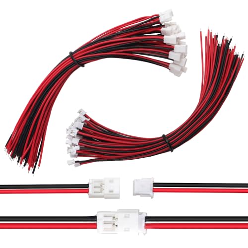 30 Paia JST 1.5 ZH 2 Pin Connettore Spina JST 2 Pin Micro Elettrico Maschio e Femmina con 150mm 26AWG Cavo Nero Rosso