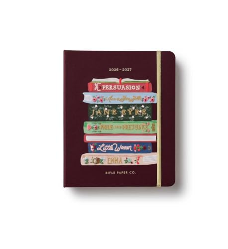 RIFLE PAPER CO. 2027 Ladies Night Book Club 17-Month Academic Spiral Planner Aug. 2026 - Dec. 2027 8.25 L x 6.75 W Weekly & Monthly Pages Inspirational Quotes Illustrated Pocket Folder