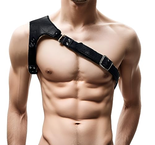 Body en cuir synthétique homme réglable avec sangles style gothique punk