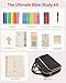 BellaHold All-in-One Bible Journaling Kit – Quilted Bible Cover Case for Women, 31 Highlighters, 75 Tabs, Bible Study Supplies & Christian Gift for Women and Teens (Shoulder Strap, Black)