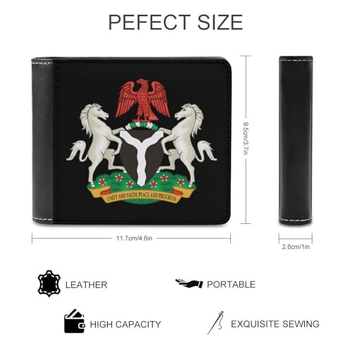 Coat of Arms of Nigeria Men's Wallet Bifold with RFID Blocking Slim Wallet with Card Slots Custom Gifts for Women2