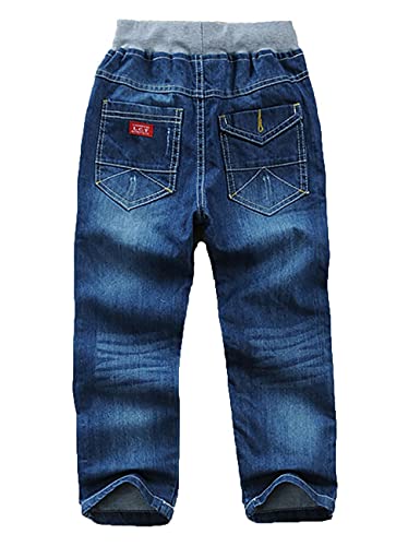 Boys Pull-On Jeans Kids Denim Pants Elastic Waist Casual Trousers Loose Fit Breathable Jeans2