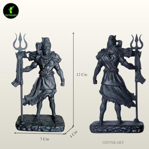 Image of Shiva Statue Car Dashboard Idol, Shiv Ji for Birthday,Annivesary, Home & Office Pooja Room,Living Room Show piece new House Warming Gift (Black,Size -12 * 7 * 4 cm)