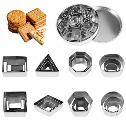 Lot de 24 Mini Emporte-Pièces En Acier Inoxydable,Emporte Pièce Pâtisserie,Acier Inoxydable Emporte-Pièces,pour Des Gâteaux Et Biscuits D'anniversaire...