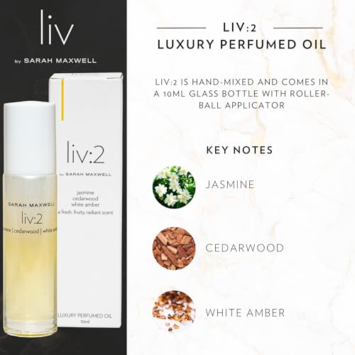 Sarah Maxwell Beauty - Liv:2 Luxury Perfumed Oil | Fragrance for Women - Vegan, Cruelty-Free, Paraben-Free, Roll on Clean Beauty Perfume Oil, Notes of Jasmine, Cedarwood, White Amber (10ml) - Image 3