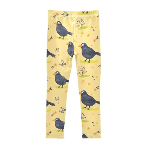 Crow Cartoon Girls Leggings,Workout Leggings for Girls Toddler Athletic Legging Size for 3-10T2