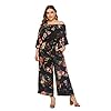 Womens-Summer-Floral-Off-Shoulder-ruffled-Short-Sleeve-High-Waist-Wide-Leg-Pants-Casual-Loose-Jumpsuit Love Welove Fashion Women's Summer Floral Off Shoulder ruffled Short Sleeve High Waist Wide Leg Pants Casual Loose Jumpsuit Romper (L, Black floral)