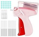 1Plusselect Schnelles Fixiergerät für Kleidung, Stitchy Quick Clothing Fixer Mini Stichsäumpistole Stitch Gun mit 5 Nadeln,3000 Plastiknadel, Micro Stitchy Pistole Gun for Clothes Stitching,Rosa