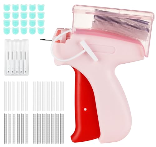 Pistolet à Étiquettes Textile Micro Couture, Outil de Fixation Rapide Vêtements avec 5 Aiguilles Ultra Fines, 3000 Attaches Plastique 5/8mm, Boutons...