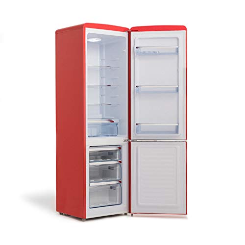 CREATEFRIDGE-STYLANCEFrigorifico-Combi-244L-RojoDiseno-y-estilo-Retro-Vintage
