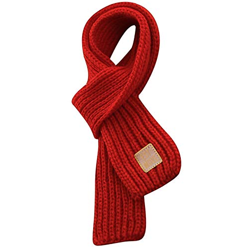 Goclothod Knitted Scarf Winter Warm Neck Warmer Boys Girls Solid Color Scarf